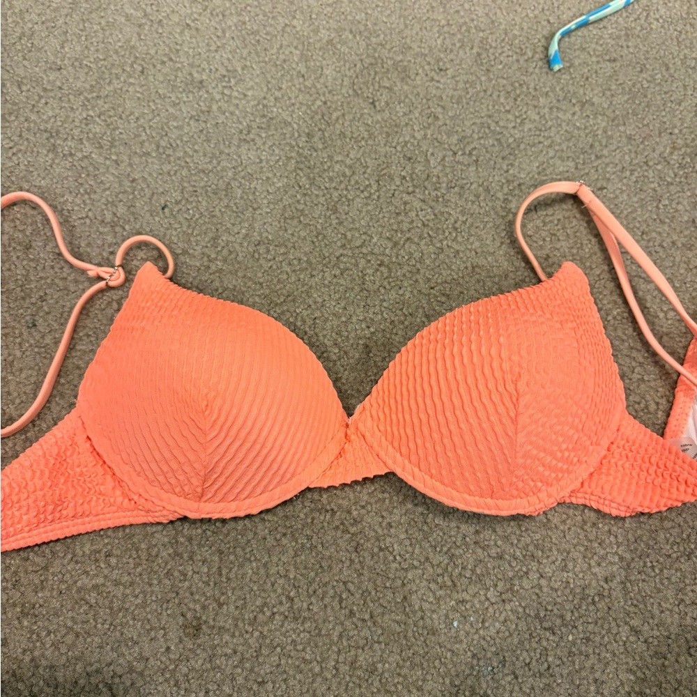 Target Orange Bikini Top with Textured Design